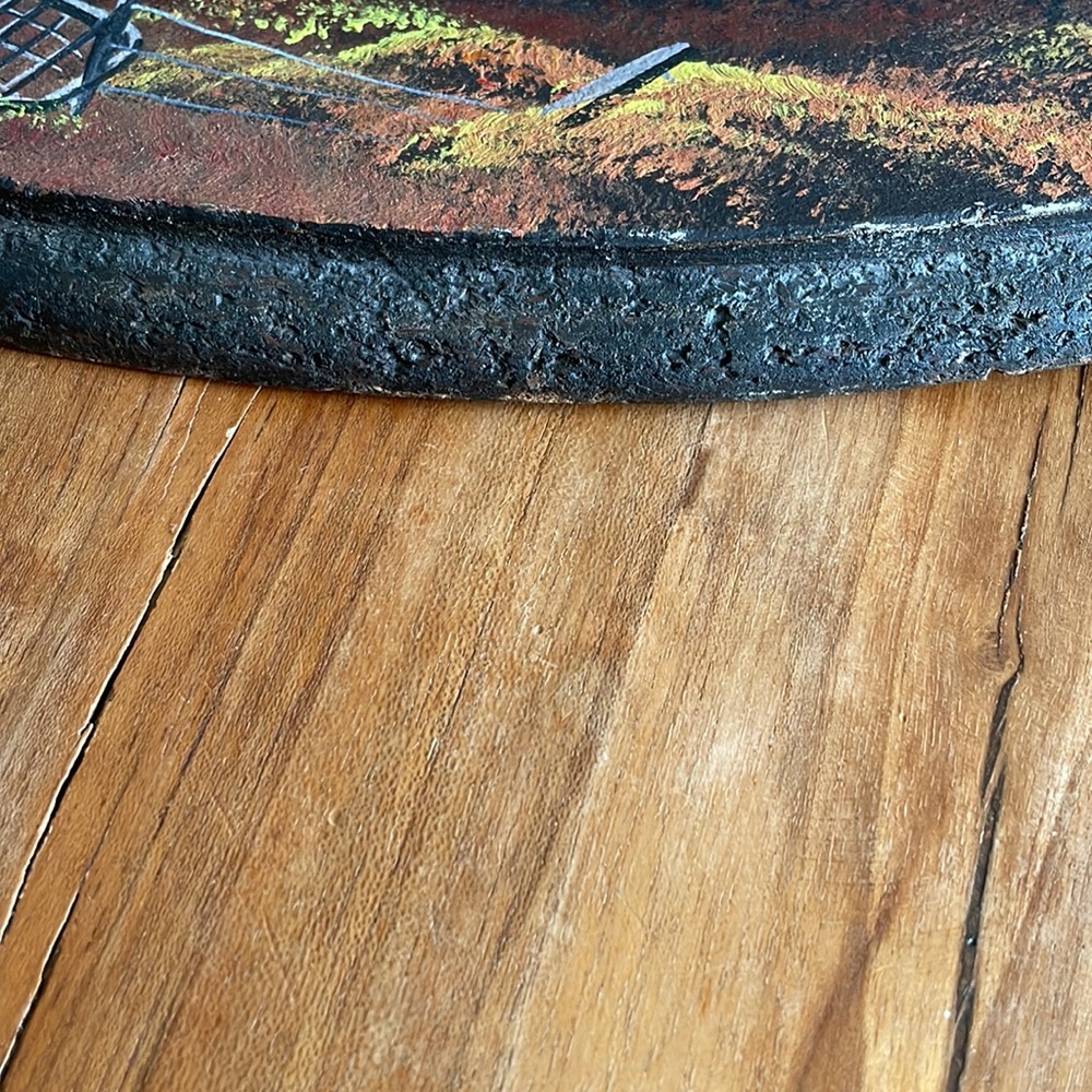 Ray Senft vintage hand painted wood log cabin in the woods forest nature 1970s - Picture 6 of 14